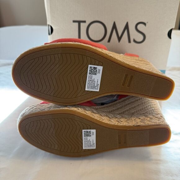 NWT In Box Marisela Toms Wedge Slubby Woven Sandal Size 7.5 Shell Pink - Picture 8 of 9